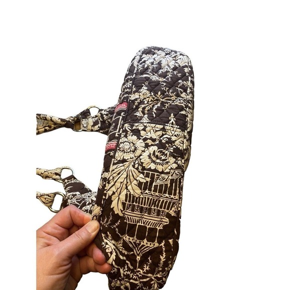 Vera Bradley Imperial Toile Large Hobo Shoulder Bag Brown White Pink Birds - Picture 9 of 16